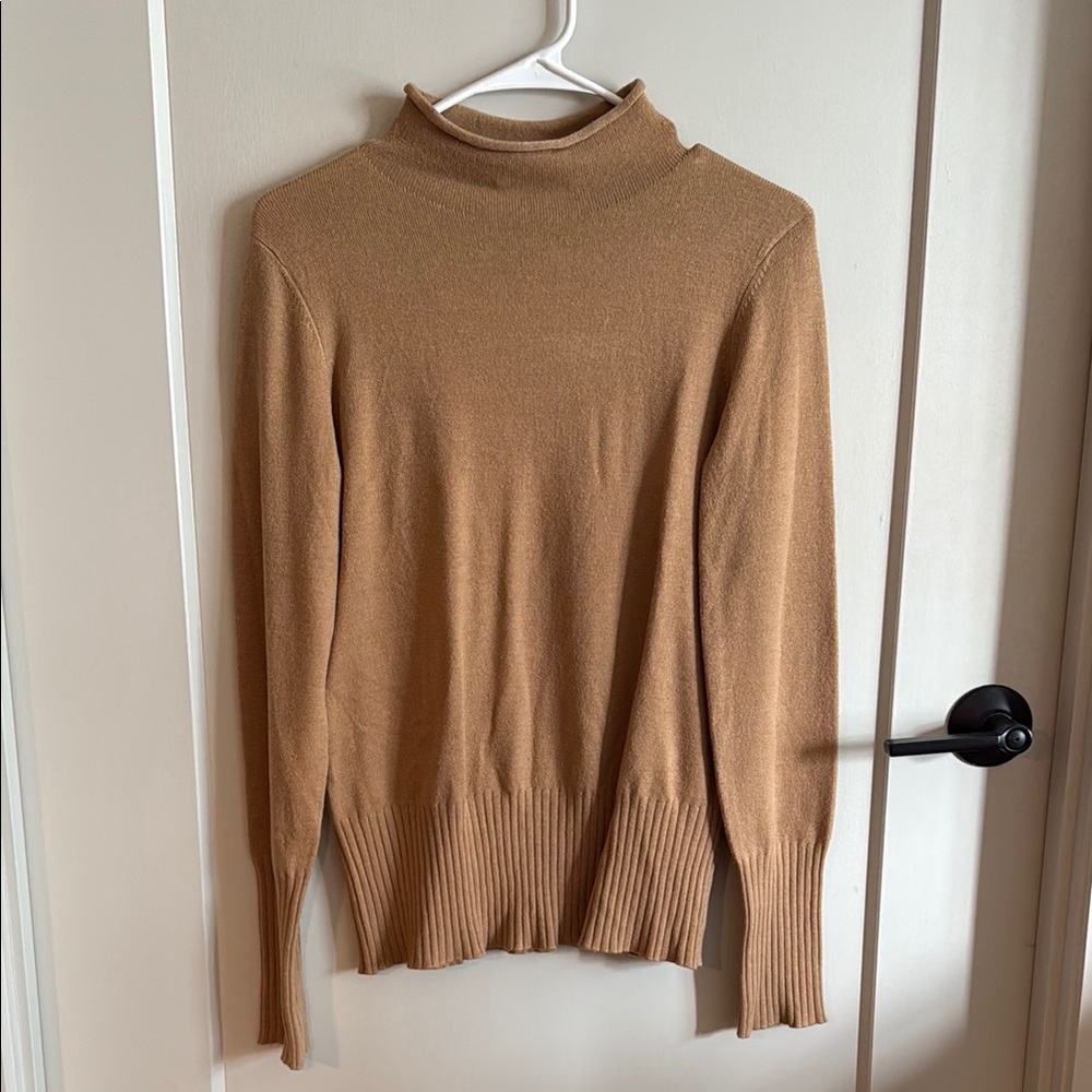 FRENCH CONNECTION | Tan Cowl Neck Sweater with Soft Knit and Long Sleeves
